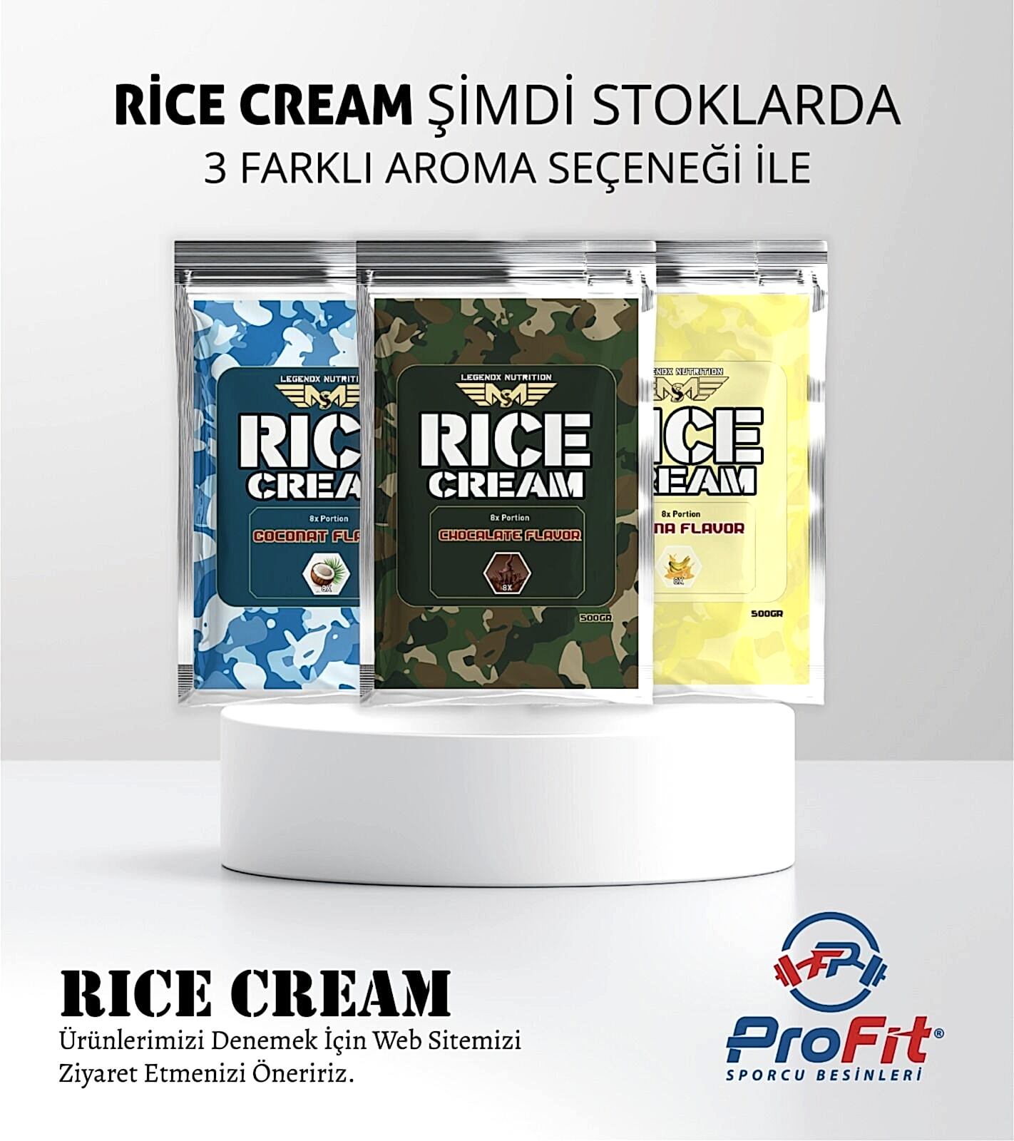 LegendX Rice Cream 8 Şase - Çikolata, Muz ve Hindistan Cevizi Aromalı Karbonhidrat Kaynağı