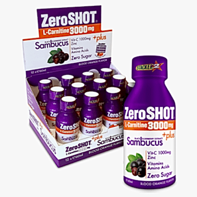 ZeroShot 60 mL 3000 Mg L-Carnitine + Plus Sambucus 12 Adet