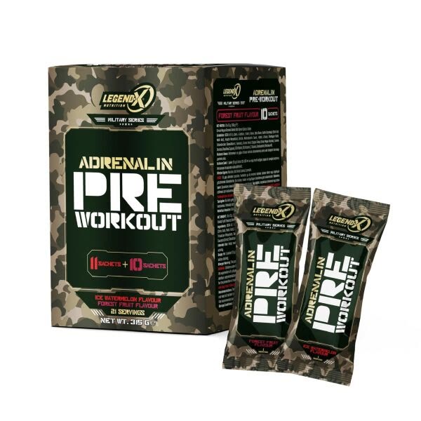 Legend X Adrenaline Pre-Workout 21 Şase x 10 Gr | 11 Ice Watermelon + 10 Forest Fruit