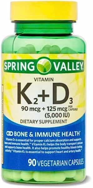Spring Valley D3 K2 Vitamin 90 Kapsül – Vejetaryen Destek