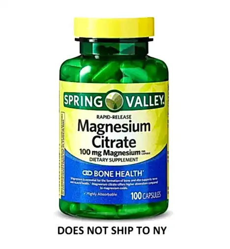 Spring Valley Magnesium Citrate 100 Kapsül – Magnezyum Takviyesi